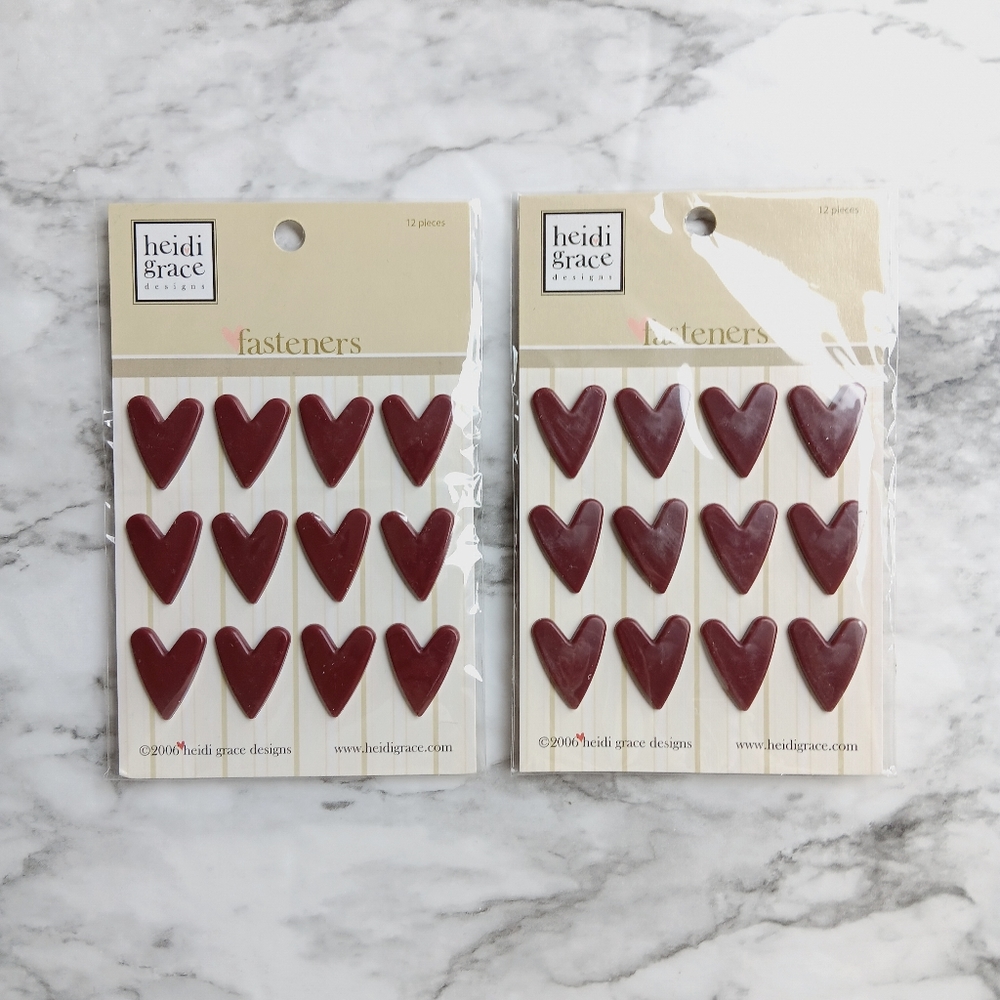 Heidi Grace Heart Fasteners 2 pk